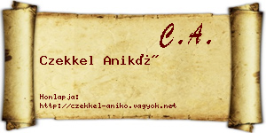 Czekkel Anikó névjegykártya